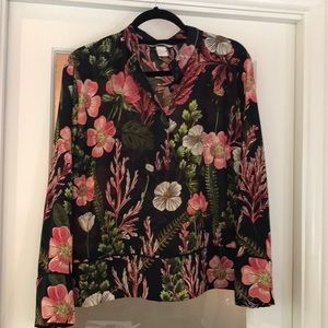 H&M Navy Floral blouse